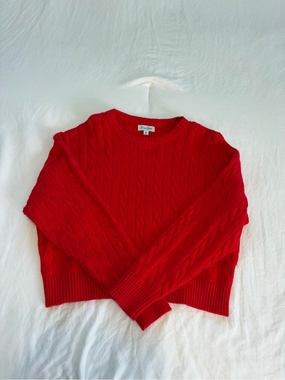 Fenn Wright Manson Red Cable Crewneck Sweater